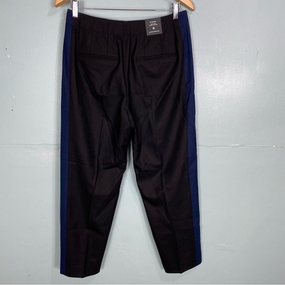 Club Monaco Ryanne CB Pant Tuxedo‎ Side Stripe Black Blue Sz 6 Cropped Pants - Picture 3 of 6